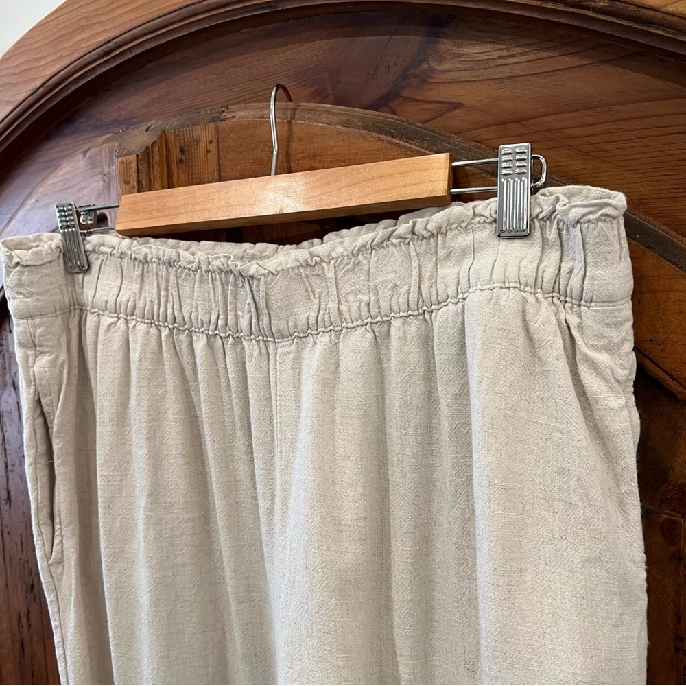 H&M Cream Cropped Wide Leg Pants